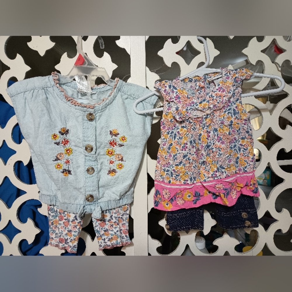 2 summer 6/9 M girl outfits